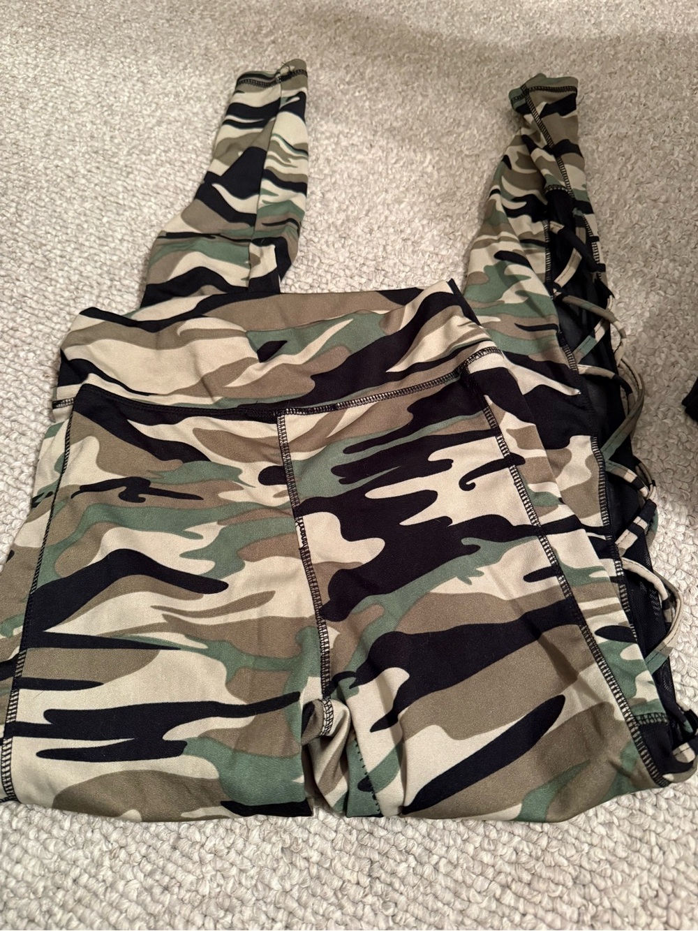 SHEIN Green Camo High-Waist Leggings